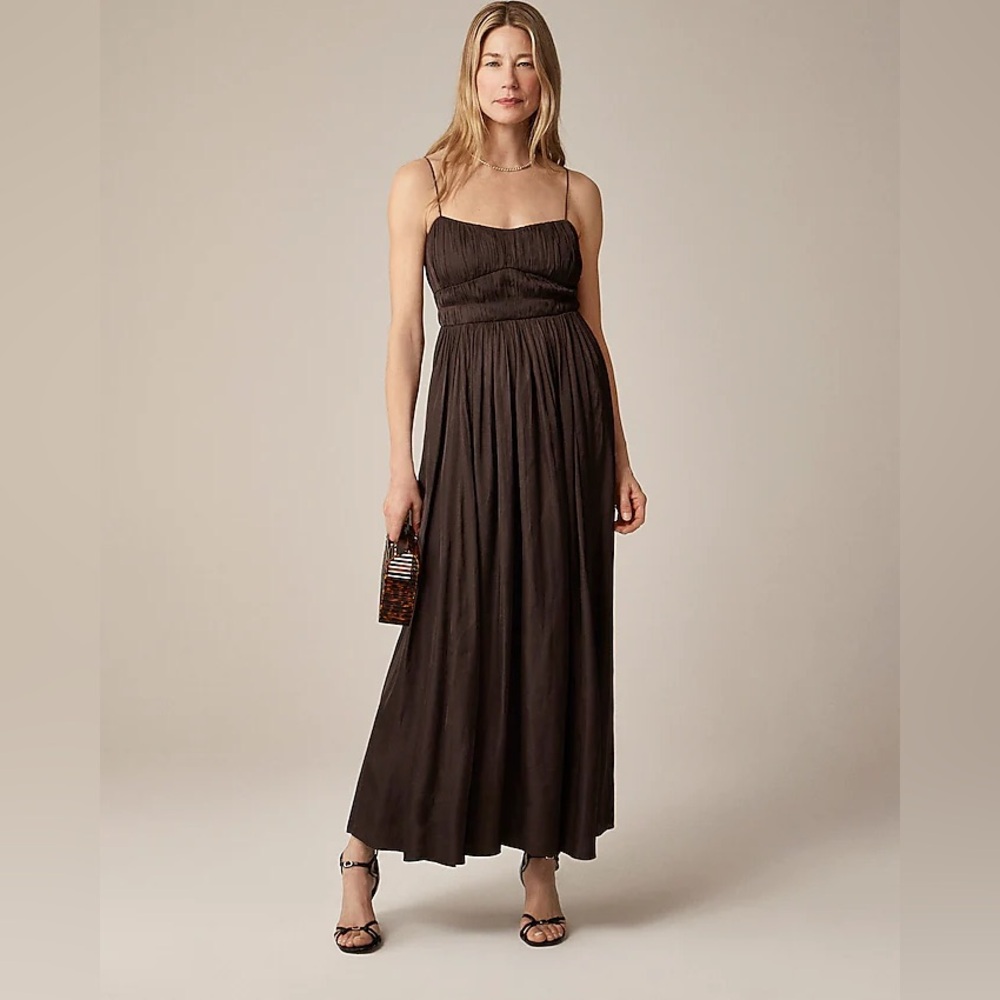 J. Crew Collection ruched maxi dress in luster georgette